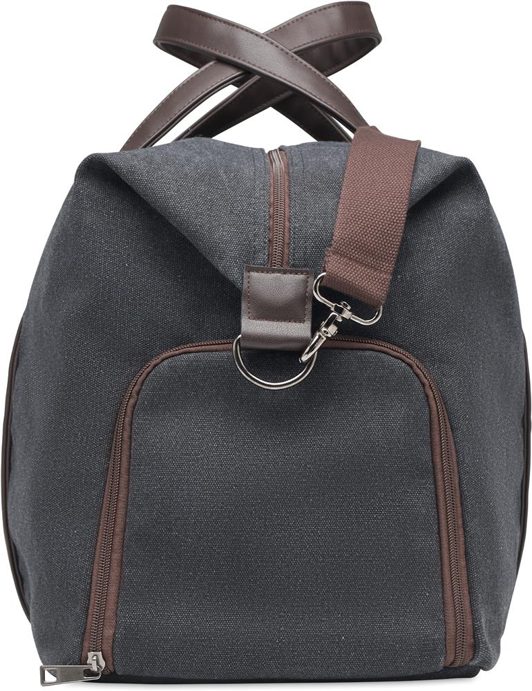 Sac week-end toile 450 g/m² personnalisé ZURICH, côté poche