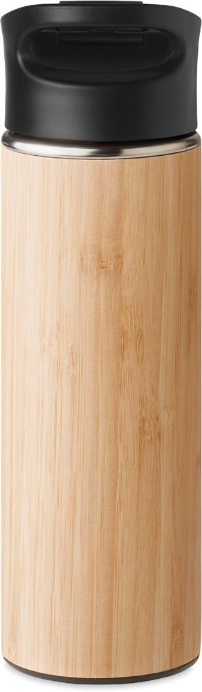 Bouteille isotherme bambou 450 ml personnalisée NANDA, dos