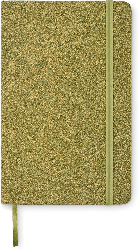 Carnet A5 rigide marc de thé et liège personnalisé CHIPPEWA, devant (sérigraphie)