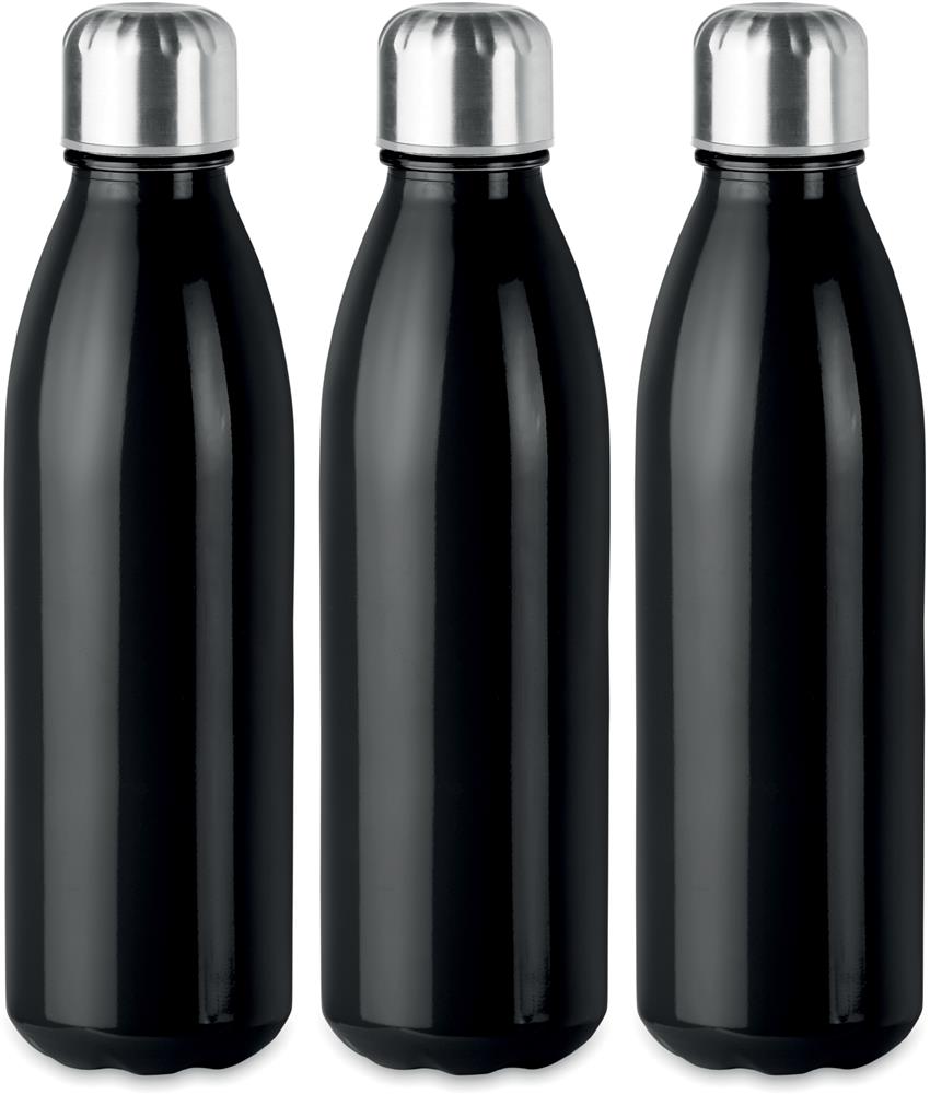 Bouteille en verre 650 ml personnalisée ASPEN GLASS, tour complet (étiquette numérique)