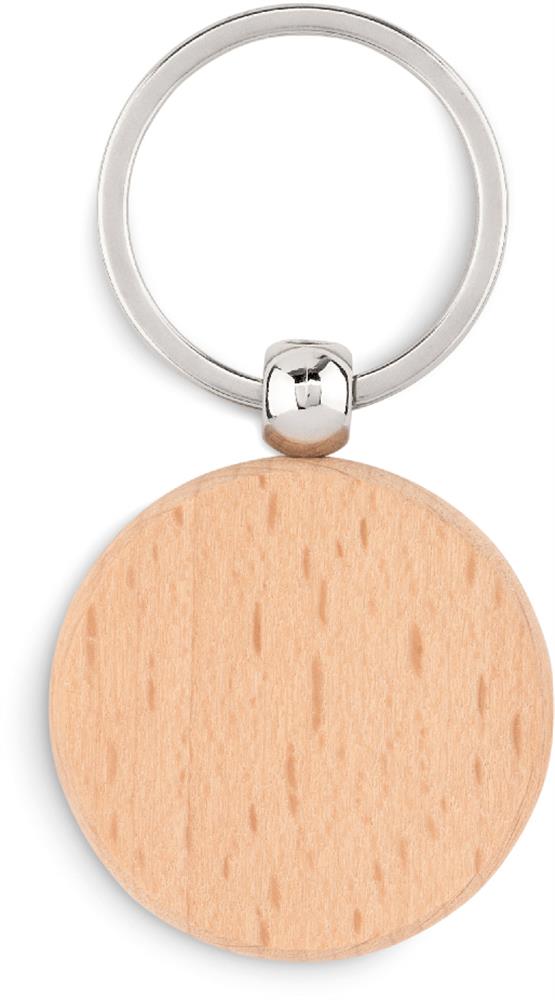Porte-clés rond bois personnalisé TOTY WOOD, côté 2