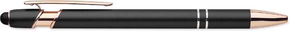 Stylo bille aluminium recyclé personnalisé SCRIBBLE, clip gauche