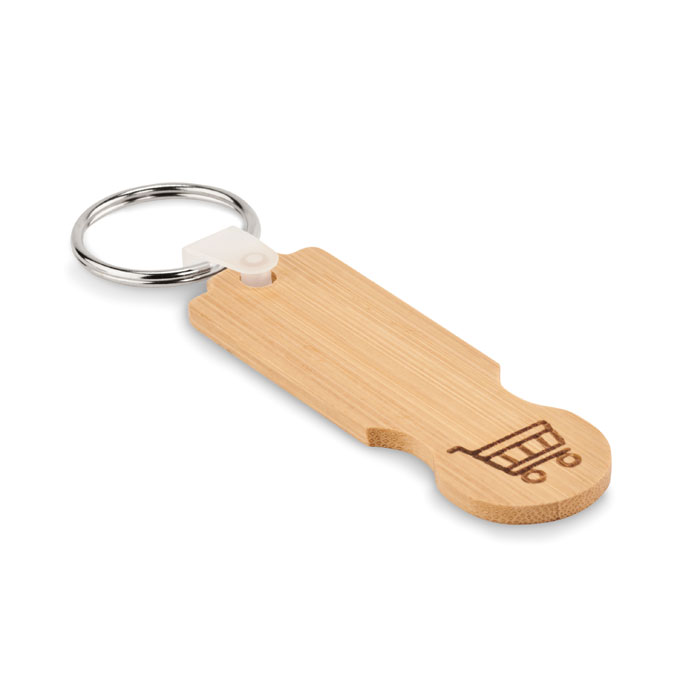 Porte-clés jeton bambou personnalisé COMPRAS