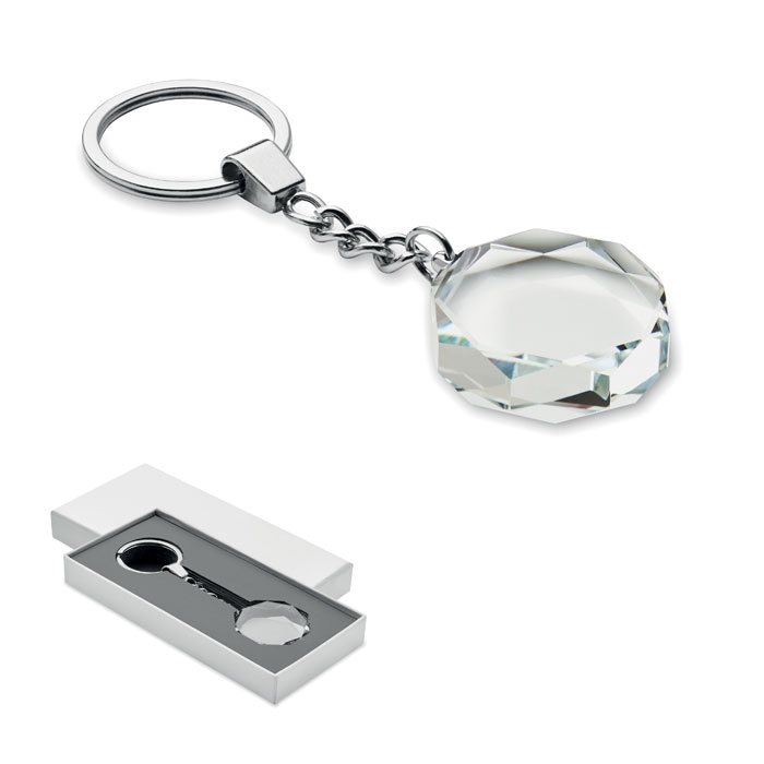 Porte-clés en verre rond personnalisé ROUNDWARD