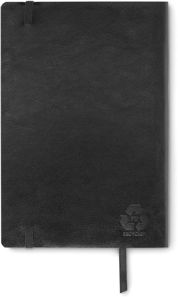 Carnet A5 couverture souple PU recyclé personnalisé BRETA, dos (tampographie)