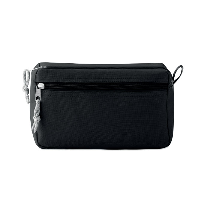 Trousse de toilette polyester 600D personnalisée NEW & SMART, Noir