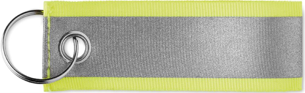 Porte-clés réfléchissant jaune fluo personnalisé REFLEKEY, côté 2