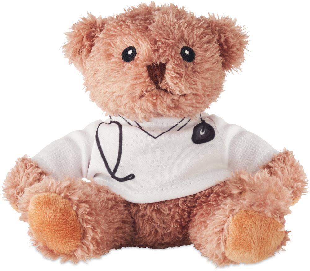 Peluche ourson docteur personnalisée DOC, devant