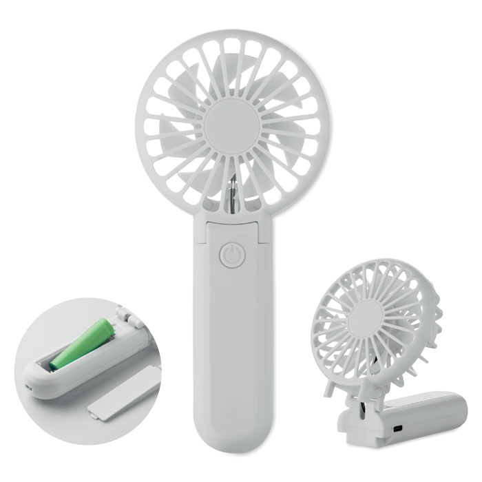 Ventilateur de poche pliable 500 mAh personnalisé IBERA, Blanc