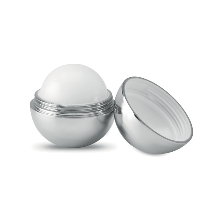 Baume à lèvres boule SPF10 personnalisé UV SOFT, Argent Brillant