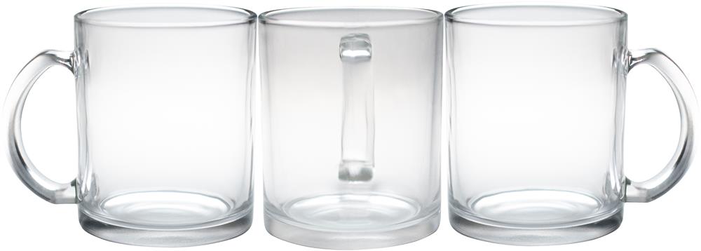 Mug verre brillant 300 ml personnalisé SUBLIMGLOSS, côté