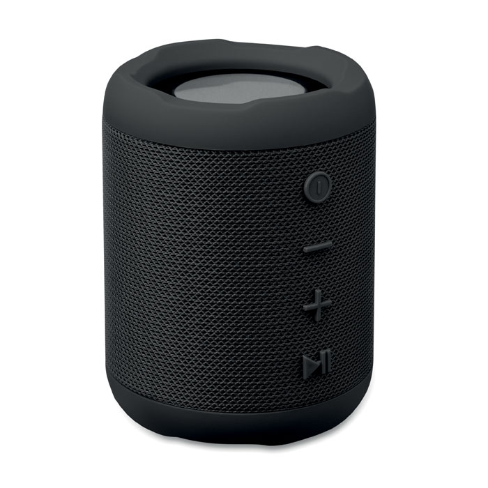 Enceinte sans fil 5 W tissu RPET personnalisée TOA, Noir