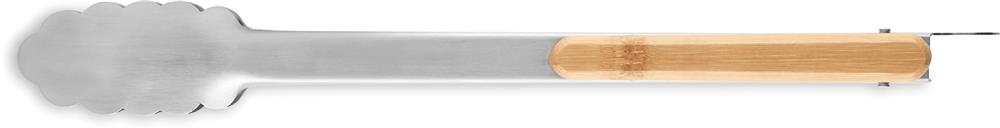 Pince barbecue inox manche bambou personnalisée INIQ, côté partie acier 1