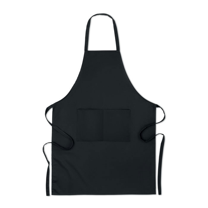 Tablier coton bio noir personnalisé RAIPUR COLOUR