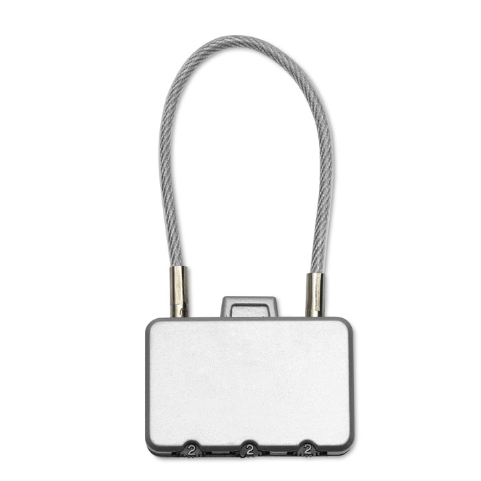 Cadenas de valise métal à code personnalisé THREECODE, Argent Mat