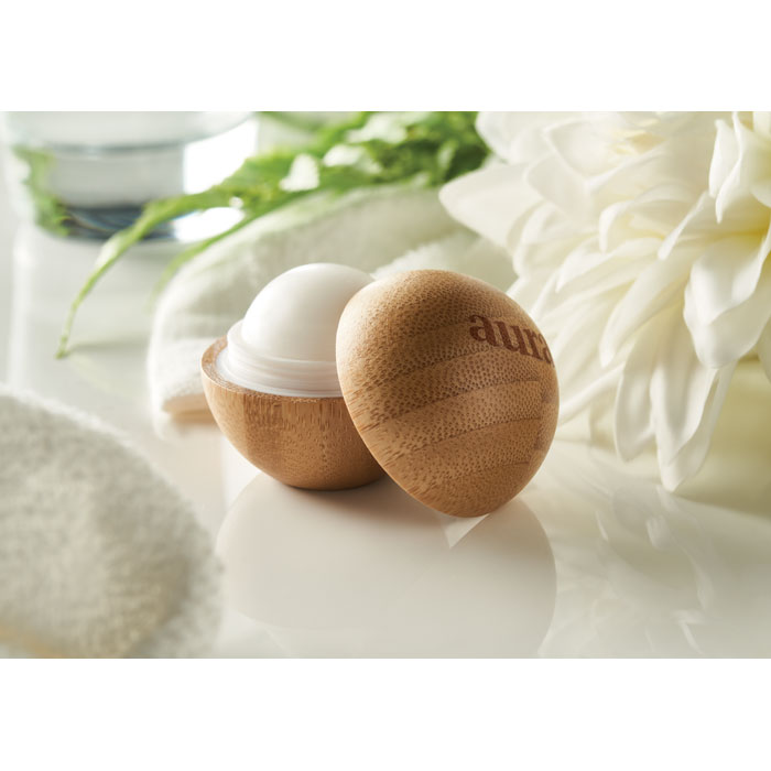 Baume à lèvres pot bambou SPF10 personnalisé SOFT LUX