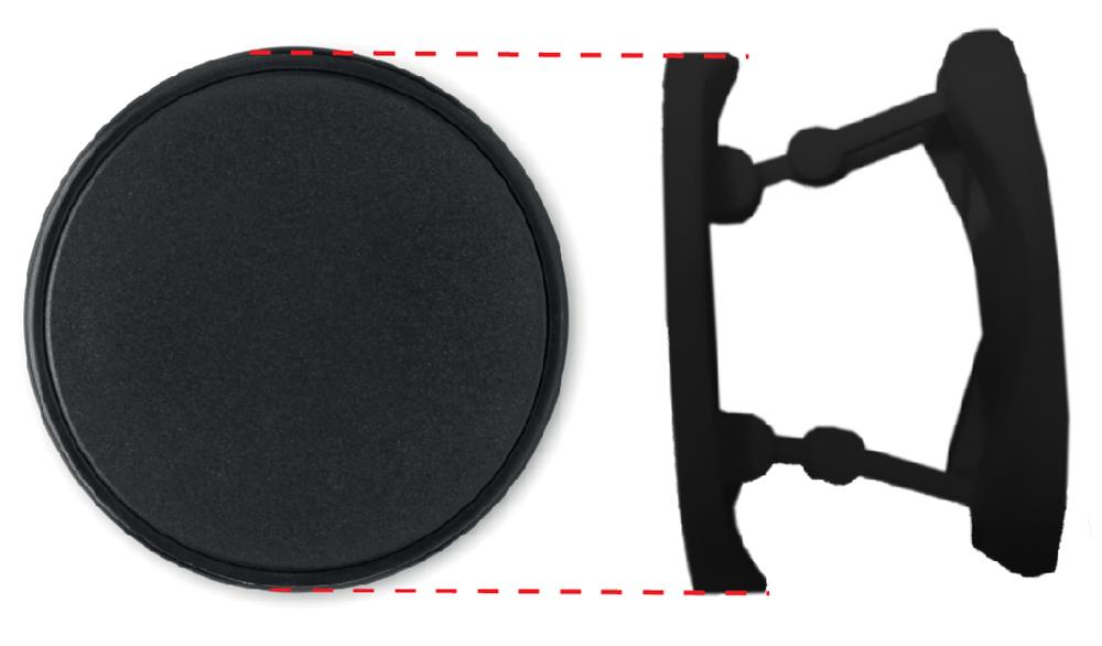 Support téléphone rond pliable ABS personnalisé DOT, devant (tampographie)
