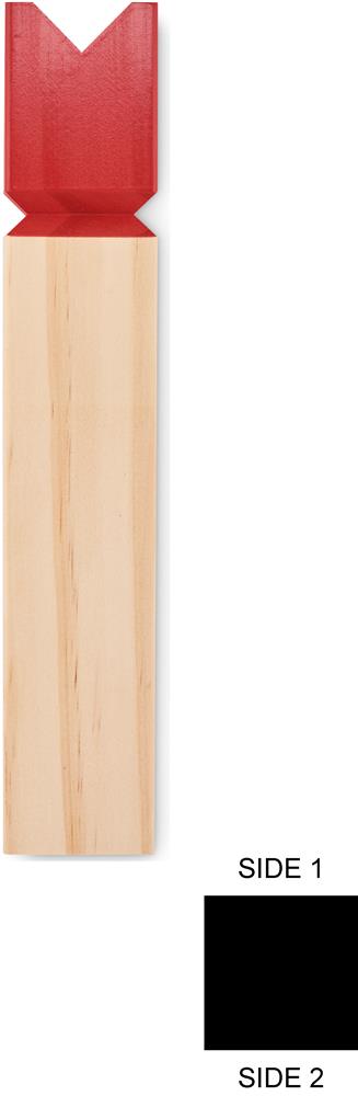 Jeu de lancer en bois de pin personnalisé KING, bâton côté 1