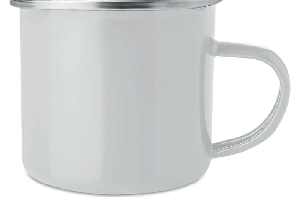 Mug émaillé sublimation 350 ml personnalisé PLATEADO, droite