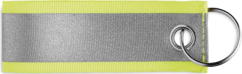 Porte-clés réfléchissant jaune fluo personnalisé REFLEKEY, côté 1