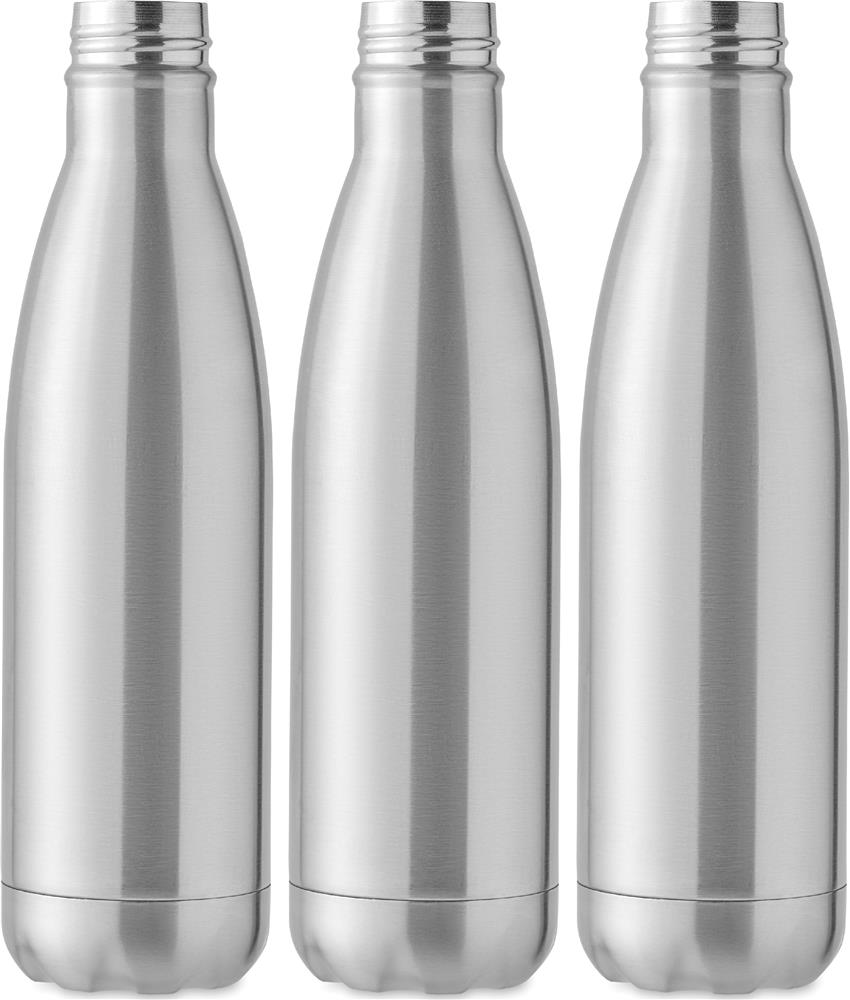 Bouteille isotherme inox recyclé 500 ml personnalisée MANOA, tour complet (impression numérique 360)