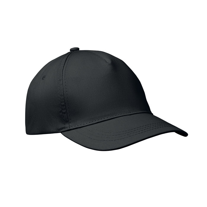 Casquette coton 5 panneaux personnalisée BUZZ, Noir