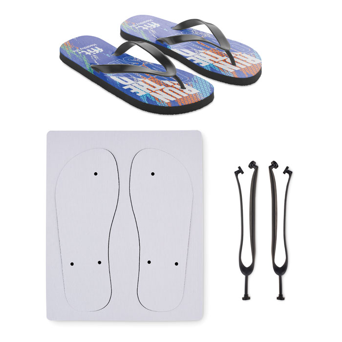Tongs sublimées 42-44 personnalisées DO MEL, Noir