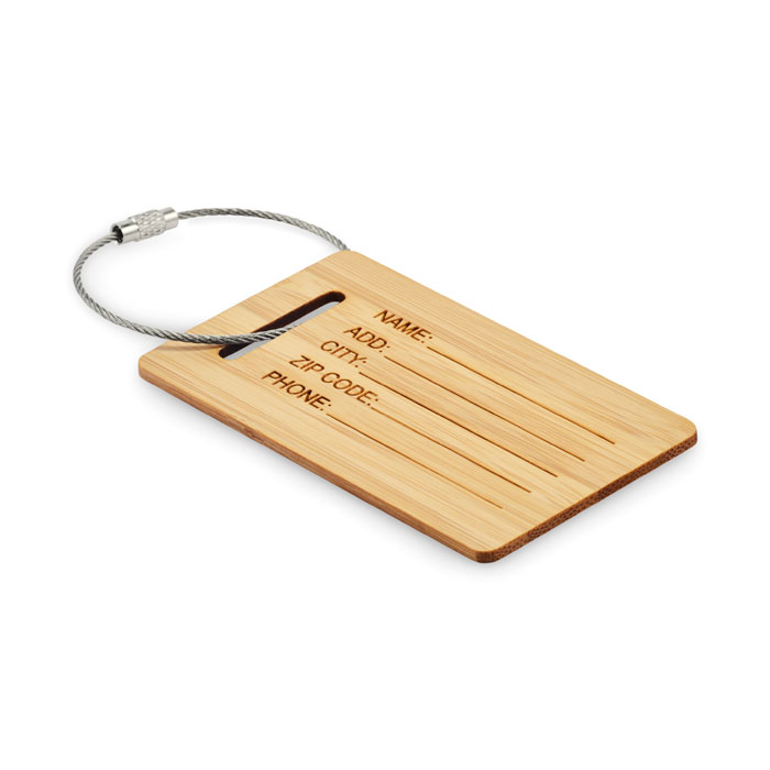 Étiquette bagage bambou personnalisée MIO