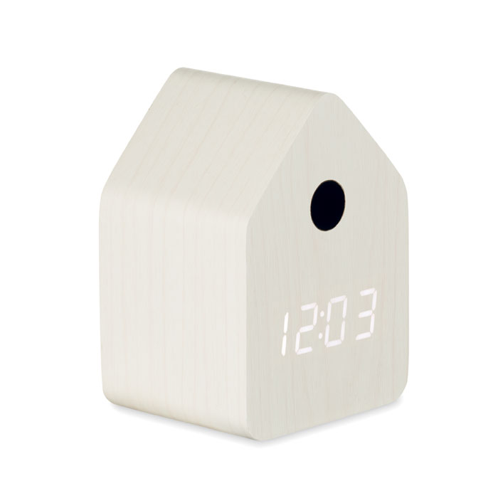 Réveil coucou en MDF personnalisé CUCKOO, Blanc