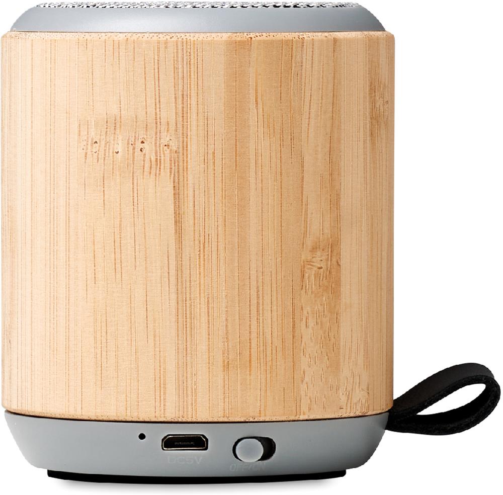 Enceinte bambou 3 W personnalisée RUGLI, côté 2