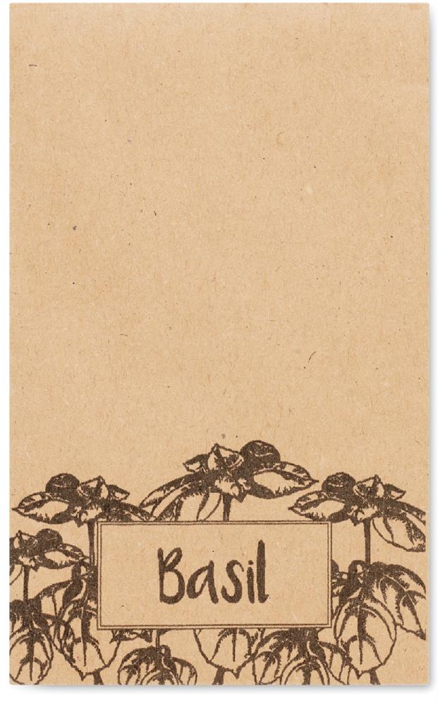 Sachet graines de basilic personnalisé BASILOP, devant