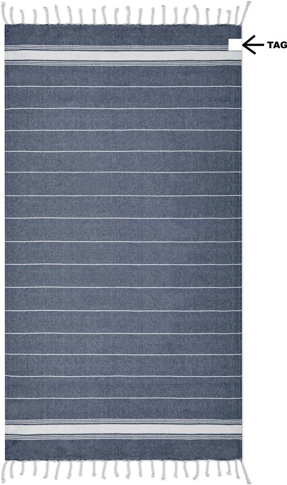Drap de plage coton 180 g/m² personnalisé MALIBU, serviette centre dos