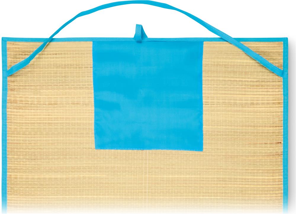 Natte de plage paille naturelle personnalisée RAFIA, côté 1