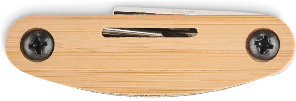 Outil multifonction inox et bambou personnalisé MANO, côté 1