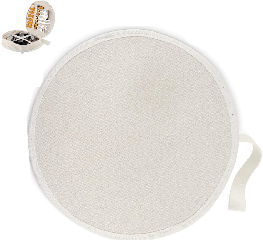 Set pique-nique 2 personnes inox bambou personnalisé HUDSON, pochette côté 1