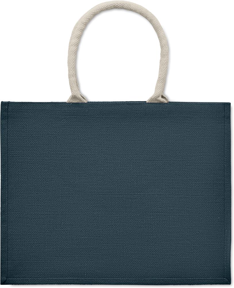 Sac shopping jute pelliculé personnalisé AURA, devant (broderie)