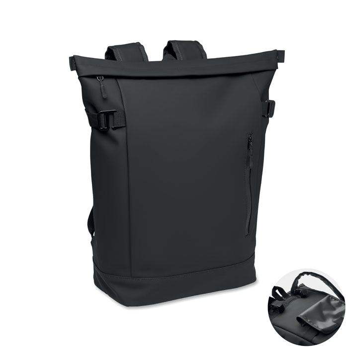 Sac à dos PU hydrofuge 20 L personnalisé RIDE BACKPACK, Noir