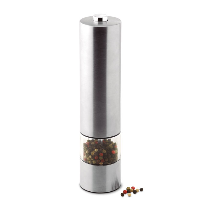 Moulin électrique inox personnalisé GIRO, Argent Mat