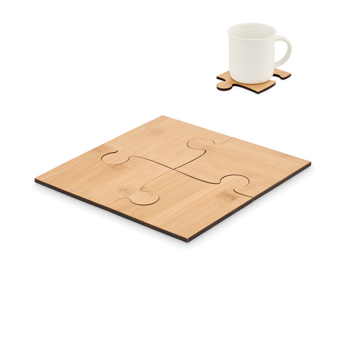Sous-verres puzzle bambou personnalisés LEPY