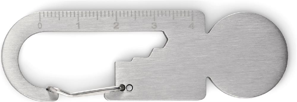 Porte-clés jeton inox recyclé personnalisé MULTIKEY, côté partie 1 2