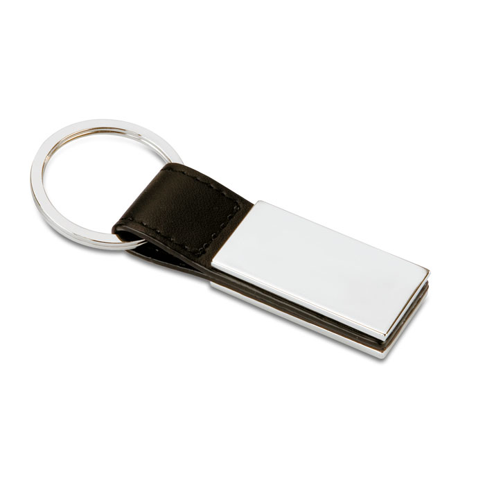 Porte-clés PU et plaque zinc personnalisé RECTANGLO