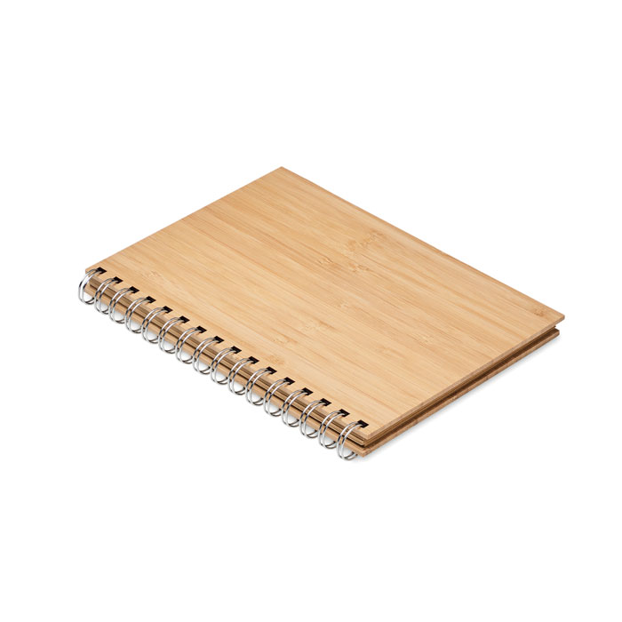Carnet A5 bambou à spirale personnalisé BRAM, Bois
