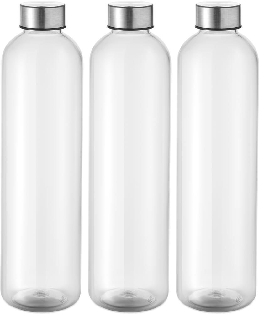 Bouteille RPET 1L personnalisée UTAH REMAX, tour complet (sérigraphie circulaire)