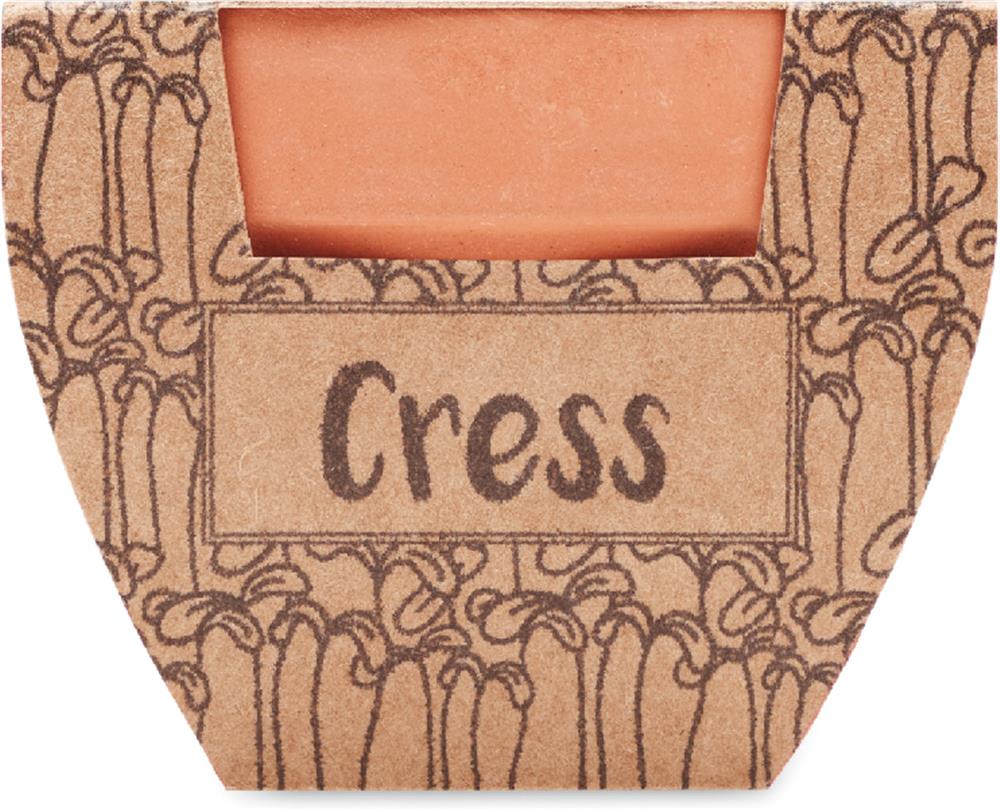 Pot graines de cresson personnalisé CRESS POT, pot côté 1