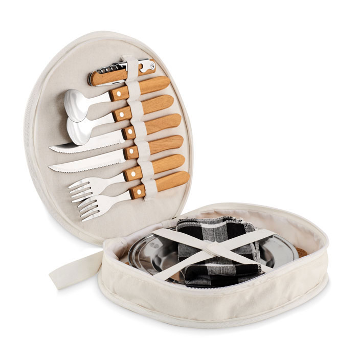 Set pique-nique 2 personnes inox bambou personnalisé HUDSON