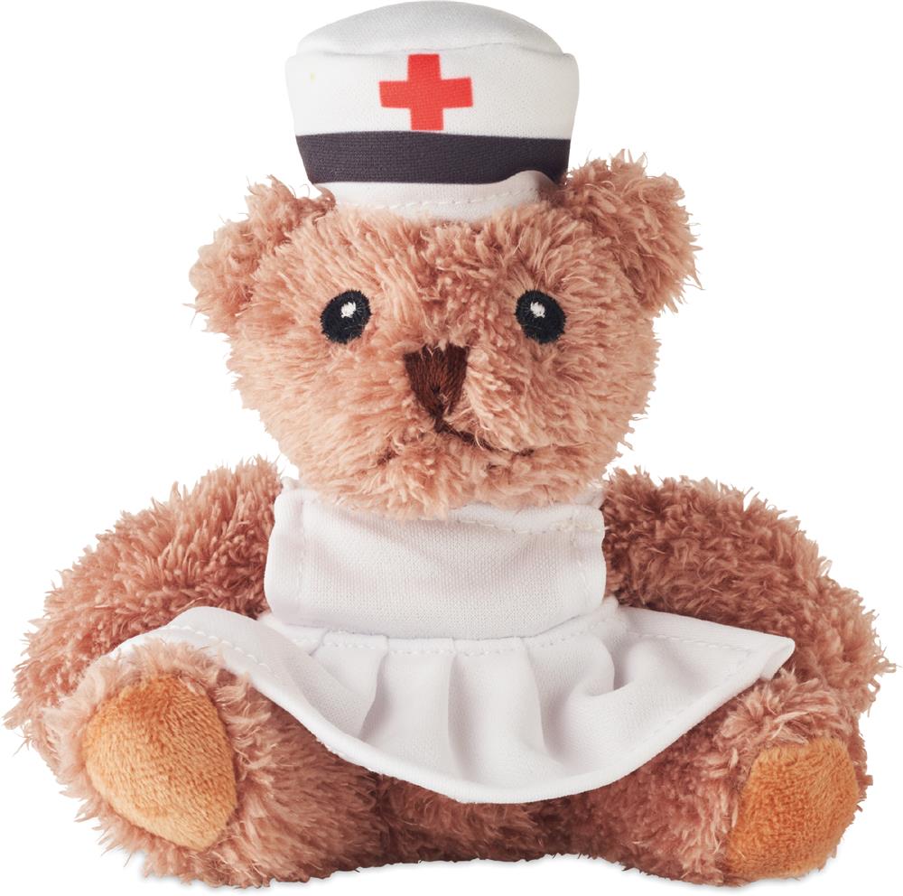 Peluche ourson infirmière personnalisée NURSE, devant
