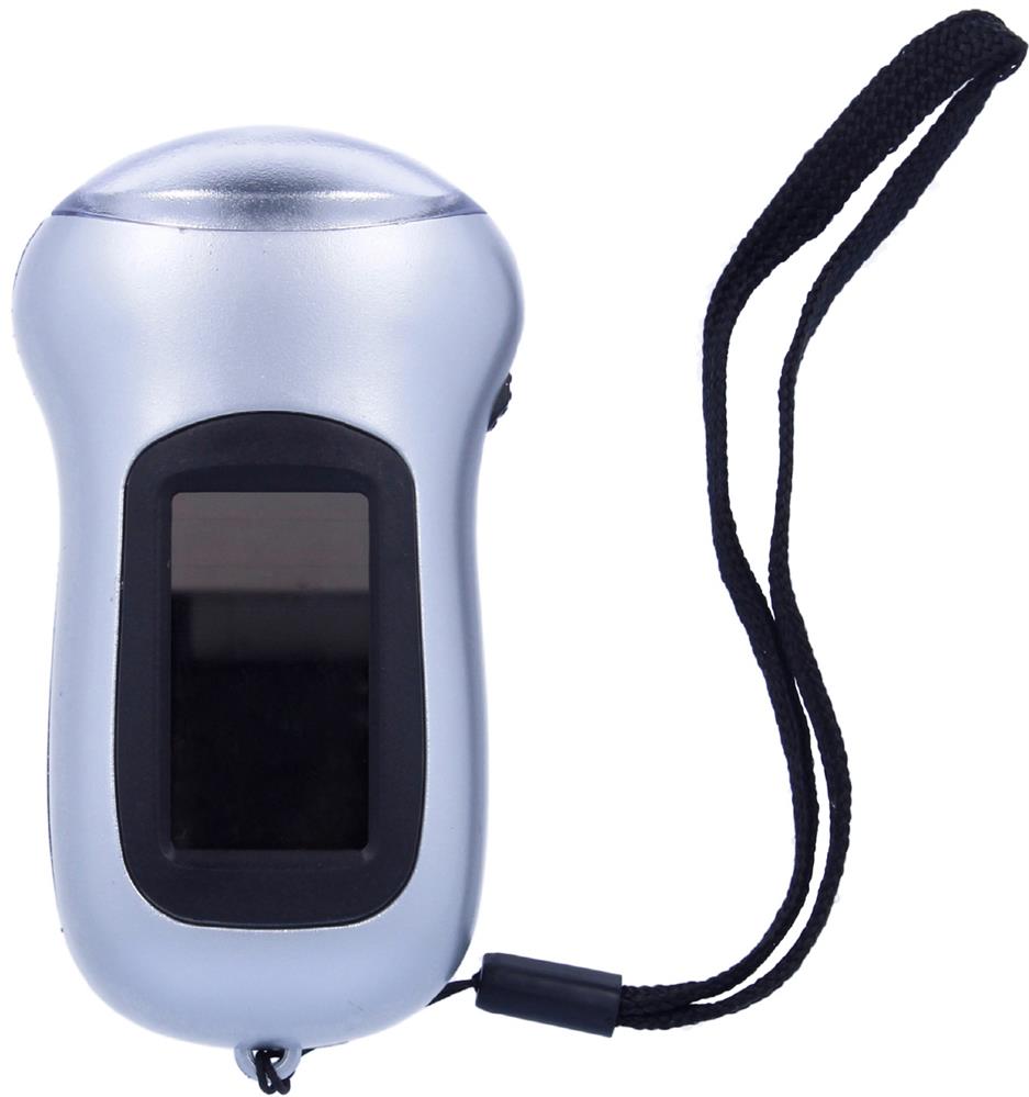 Lampe torche solaire et dynamo personnalisée DYNASOL, devant