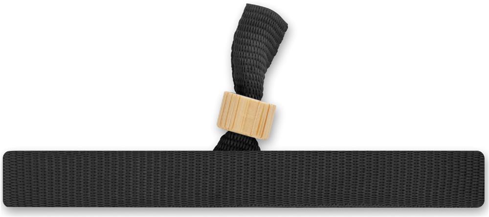 Bracelet événementiel polyester RPET personnalisé FIESTA, côté 1 (transfert réfléchissant)