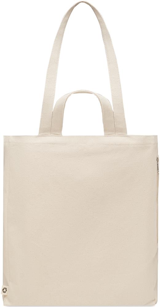 Sac shopping recyclé 380 g/m² zippé personnalisé GAVE, devant (sérigraphie)