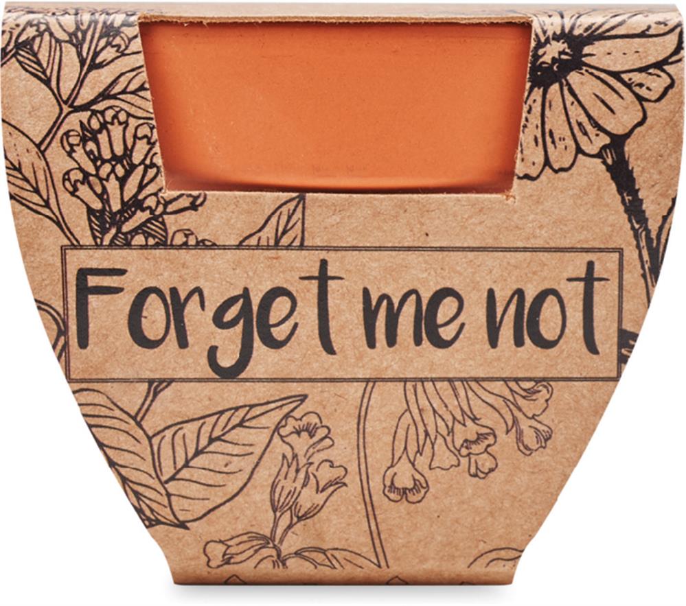 Pot graines de myosotis personnalisé FORGET ME NOT, pot côté 1